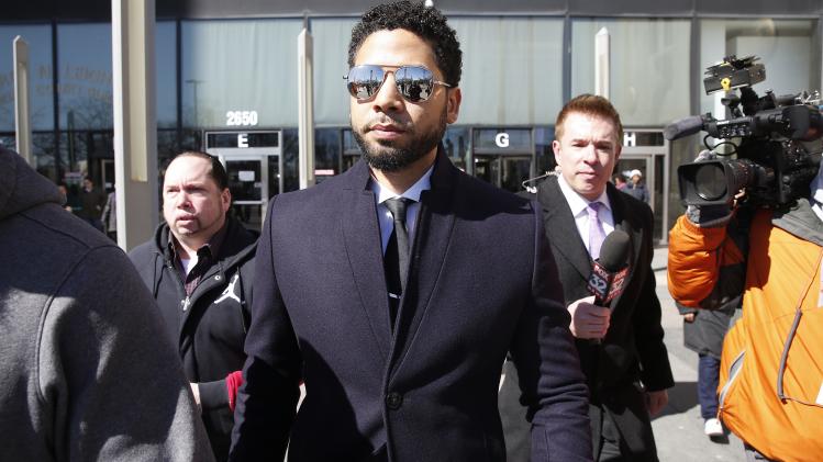 BESTPIX - Actor Jussie Smollett Appears Outside Of Court After It Was Announced That All Charges Have Been Dropped Against Him